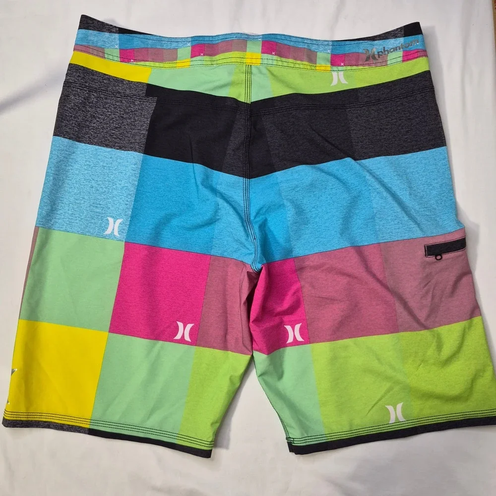 Hurley Board Shorts Mens 36 Multicolor Kingsroad Phantom Block Party Swim Trunks